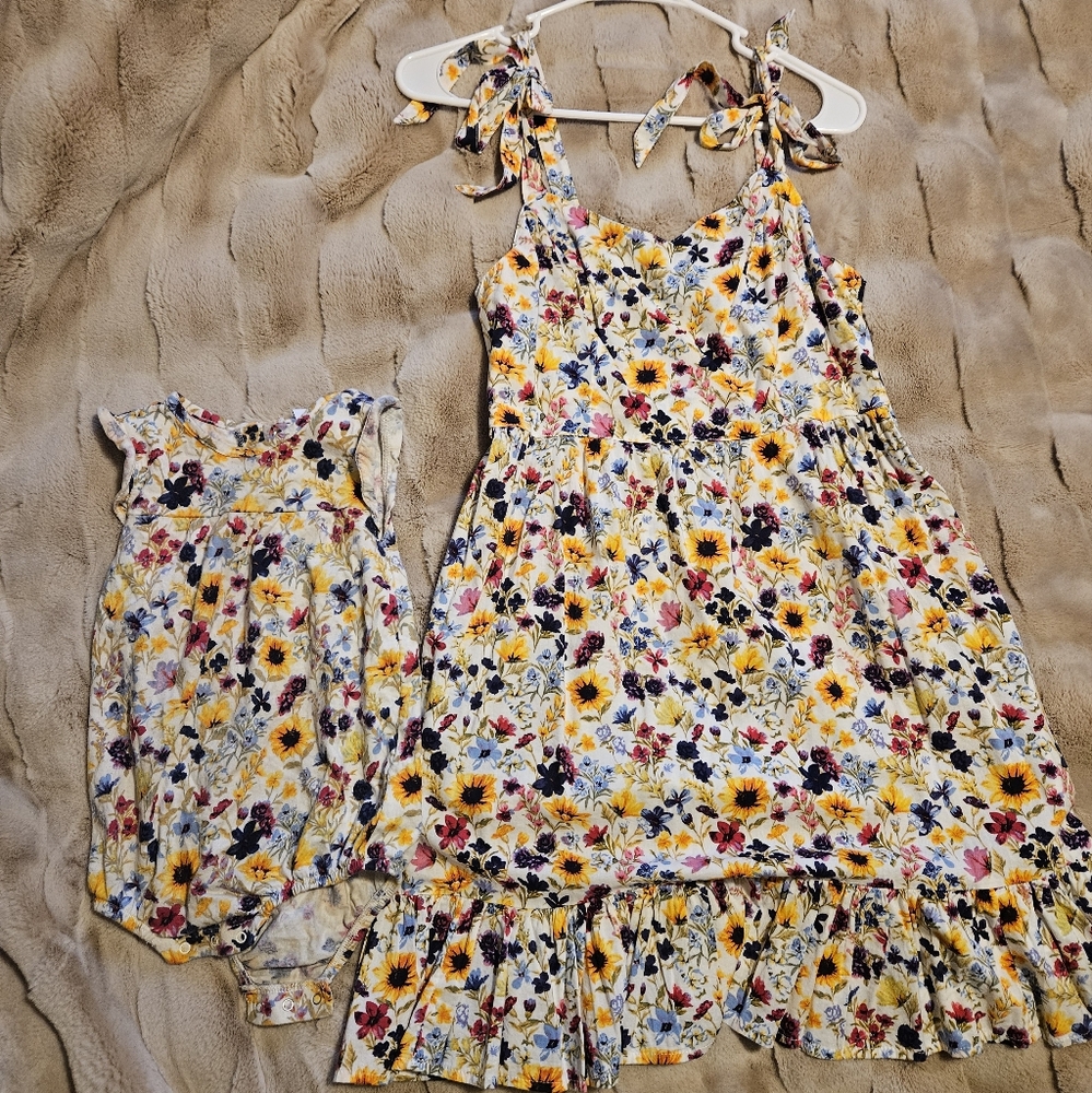 Floral Dress and Romper Set
